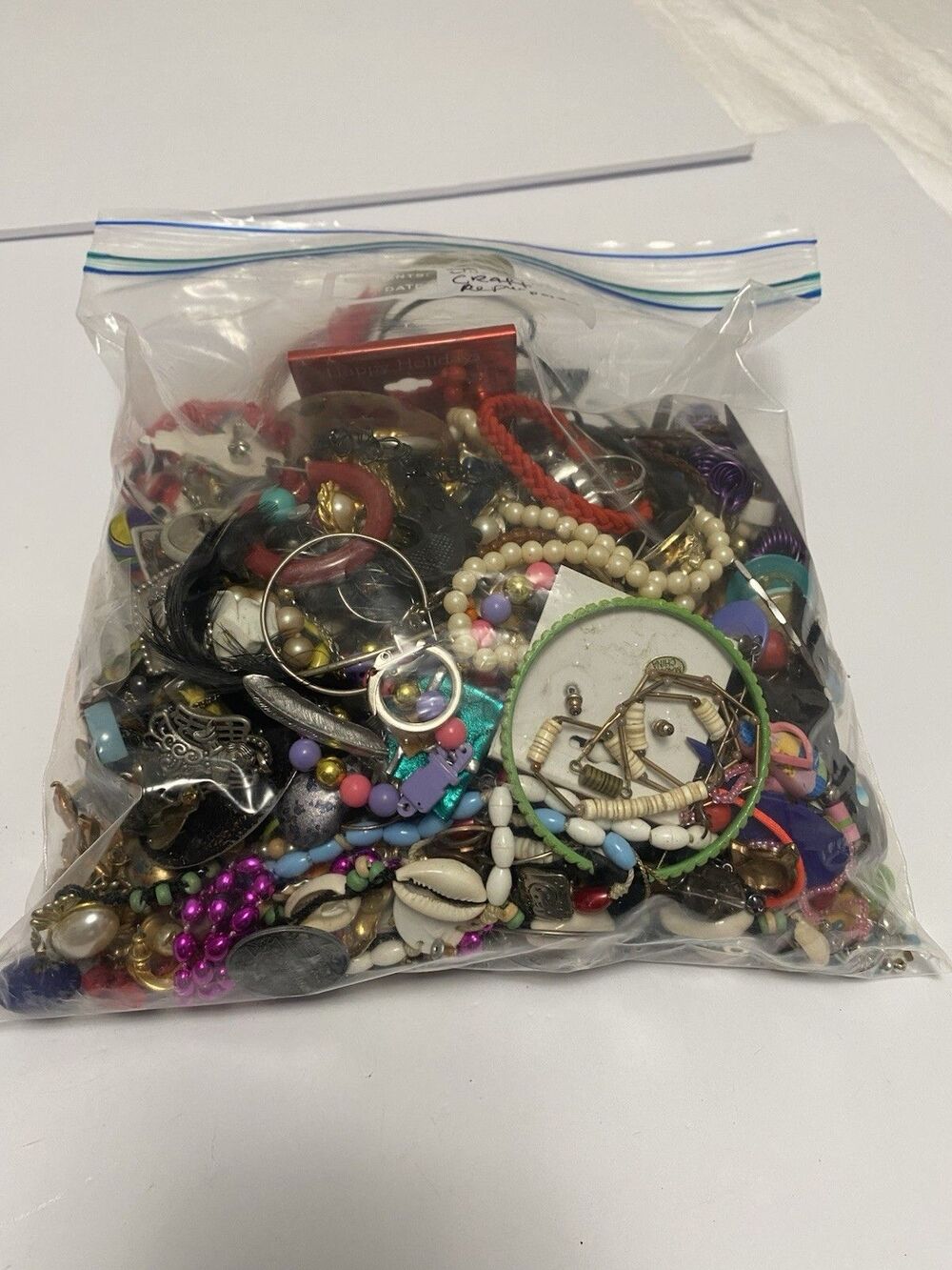 4Lb Jewelry Craft Lot Broken Junk Repurpose Upcycle Harvest - Vintage To Now 3B